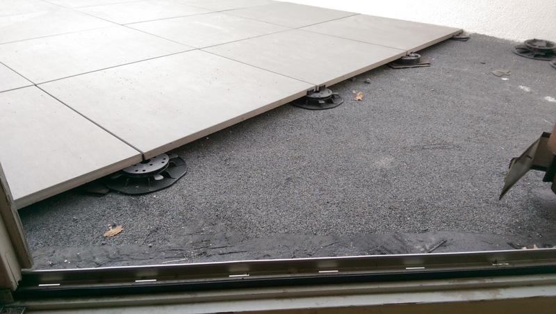 terraza para impermeabilización sobre soportes regulables