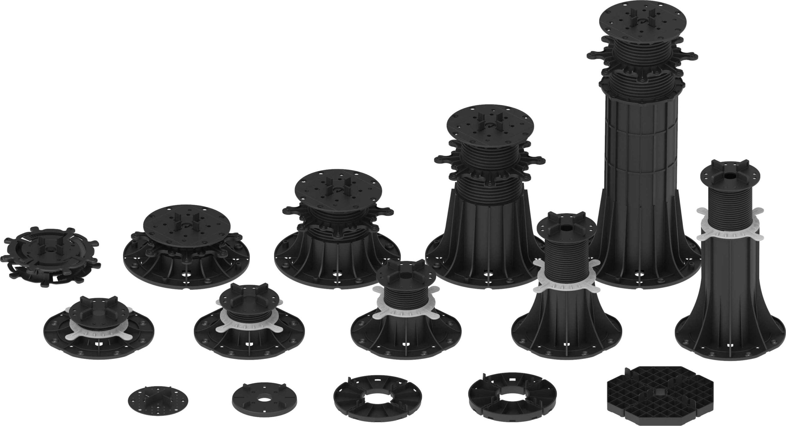 Comparison of terrace pedestals DD Pedestals of all available series
