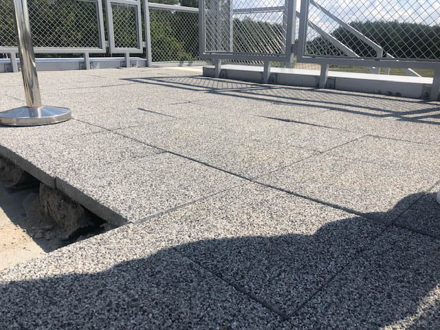photo of terrace on bags of cement mortar